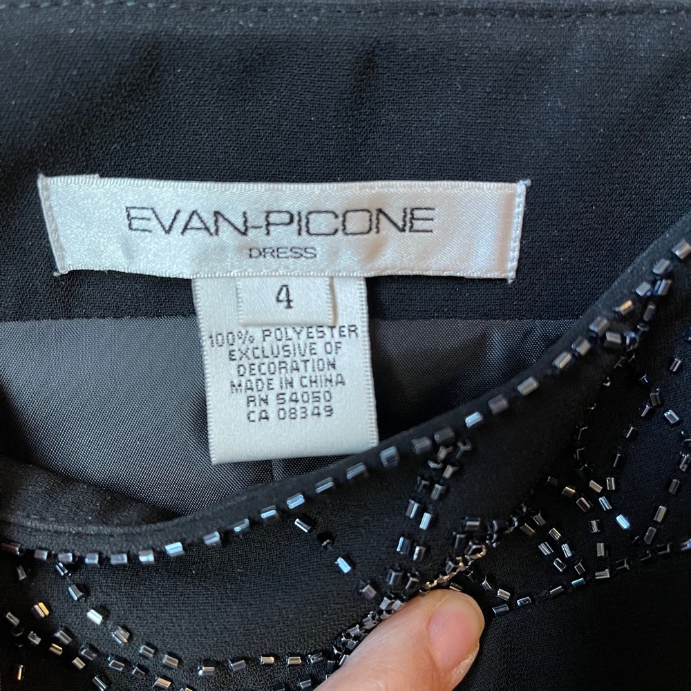 Black Long Evening Formal With Sequence Detail - image 3